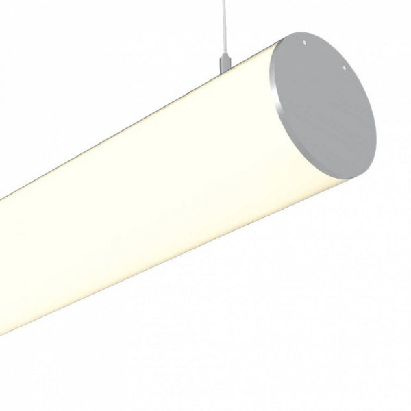 Aluminium profile 3m ULT, pendant, Ø60x30mm, silver, with cover and end caps
