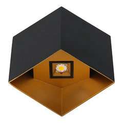 LED outdoor wall light ULT, 3+3W, 3000K, IP65, black/gold