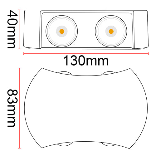 LED outdoor wall light ULT, 4x1W, 120°, 3000K, IP65, white