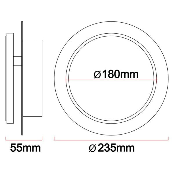 LED outdoor wall light ULT, 9W, 3000K, IP44, round, black