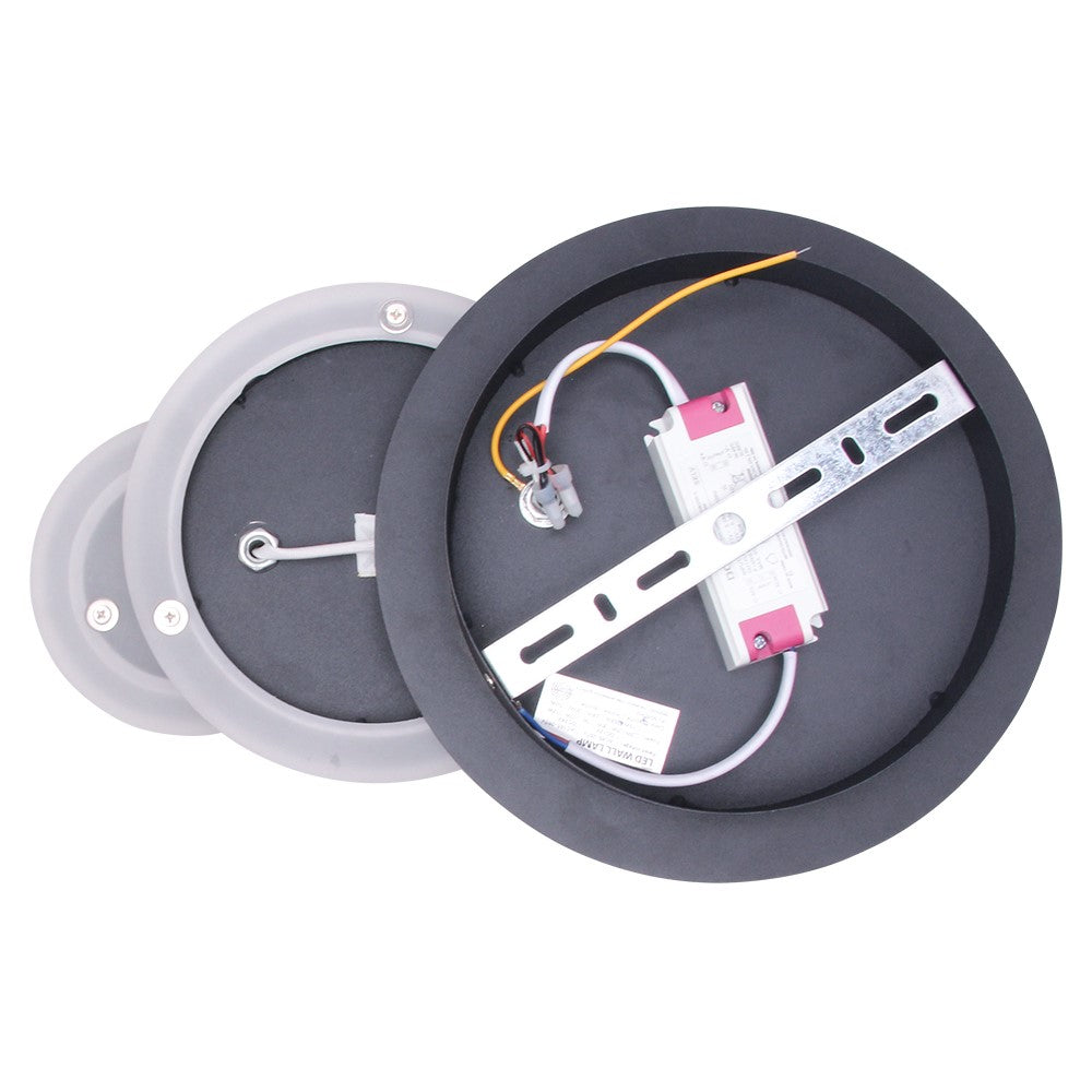 LED outdoor wall light ULT, 14W, 3000K, IP44, round, black