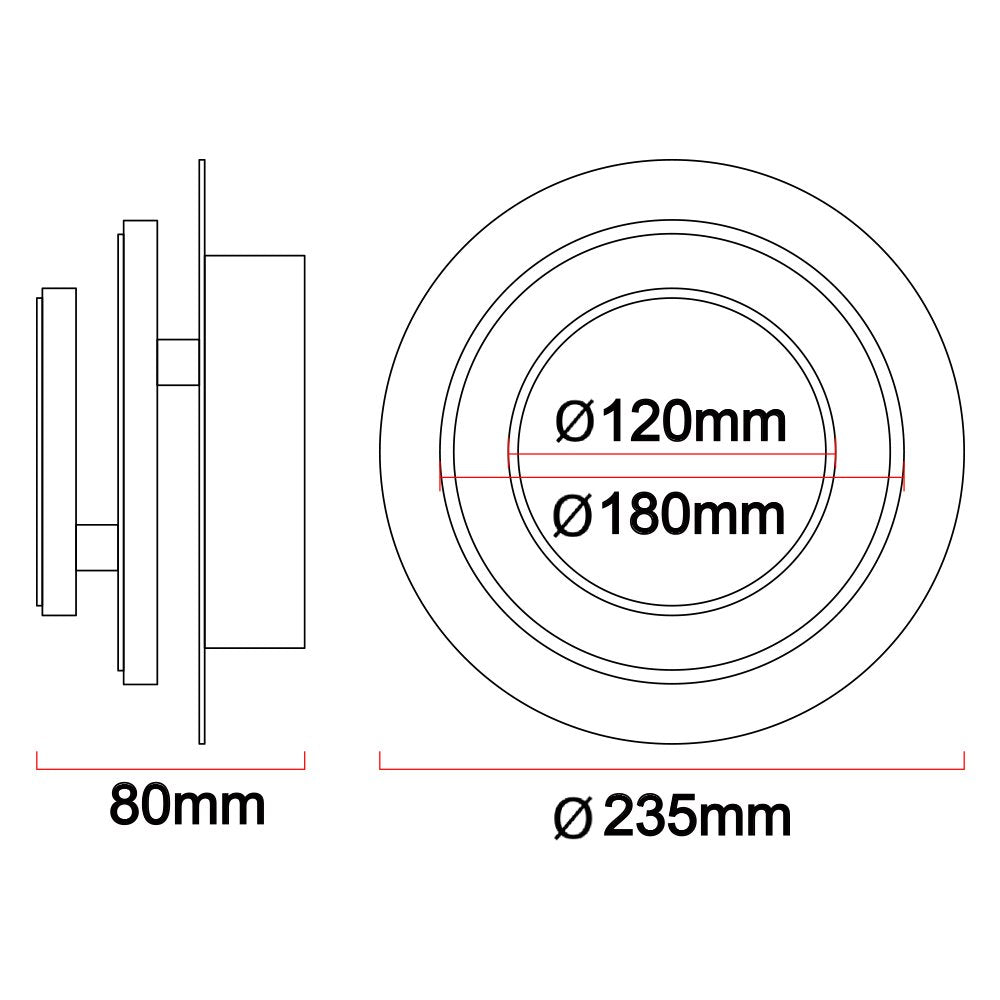 LED outdoor wall light ULT, 14W, 3000K, IP44, round, black
