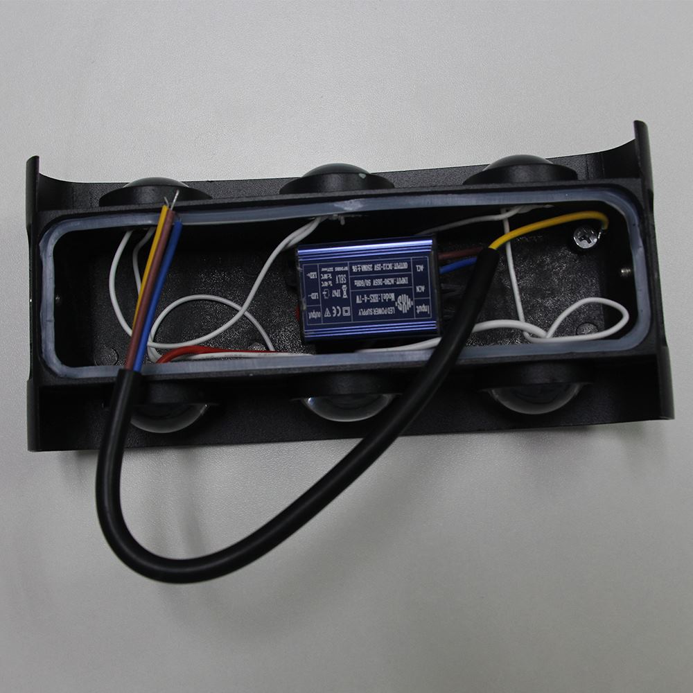 LED outdoor wall light ULT, 6x1W, 120°, 3000K, IP65, black