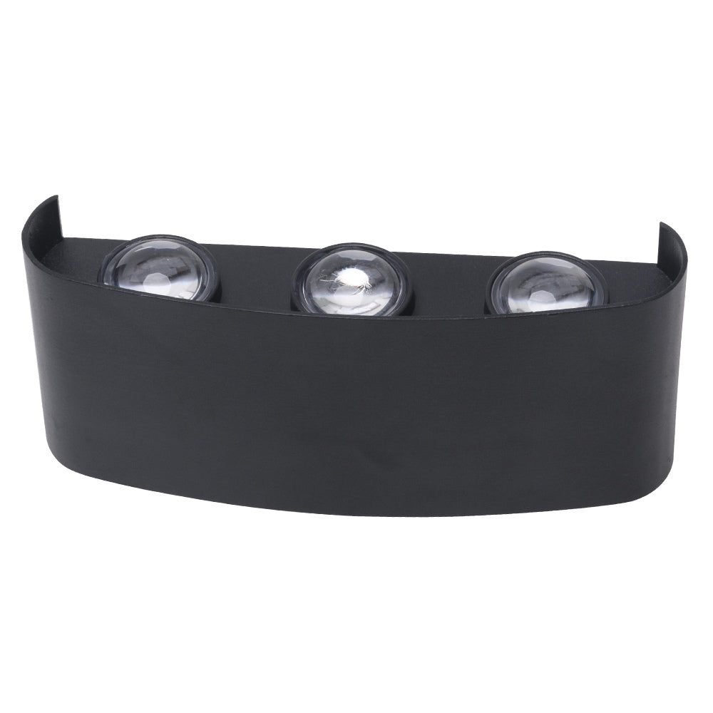 LED outdoor wall light ULT, 6x1W, 120°, 3000K, IP65, black