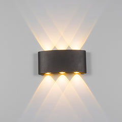LED outdoor wall light ULT, 6x1W, 120°, 3000K, IP65, black