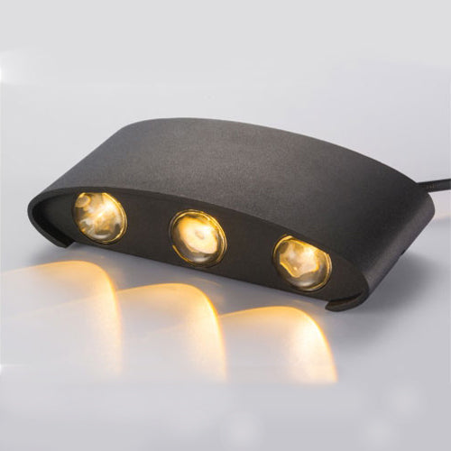 LED outdoor wall light ULT, 6x1W, 120°, 3000K, IP65, black