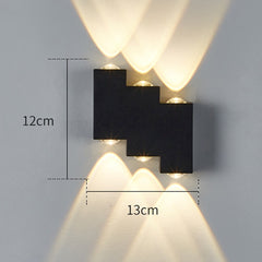 LED outdoor wall light ULT, 6x1W, 120°, 3000K, IP65, black