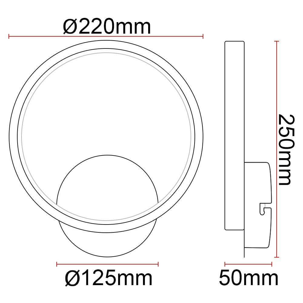 LED Wall light ULT, 10W, 180°, 3000K, IP44, white