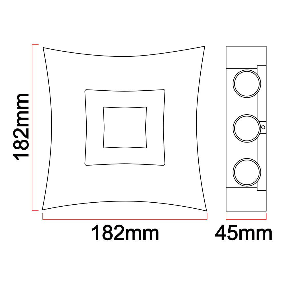 LED outdoor wall light ULT, 12+6W, 3000K, IP65, black