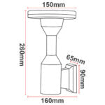 LED outdoor wall light ULT, 12W, 360°, 3000K, IP65, black