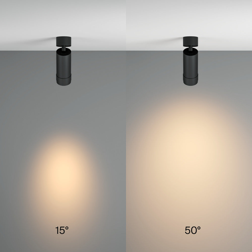 LED Ceiling light directable ULT 12W, 3000K, 15°-50°, black