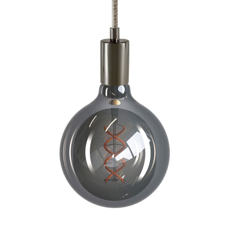 Pendant light ULT E27, with textile cable, black pearl