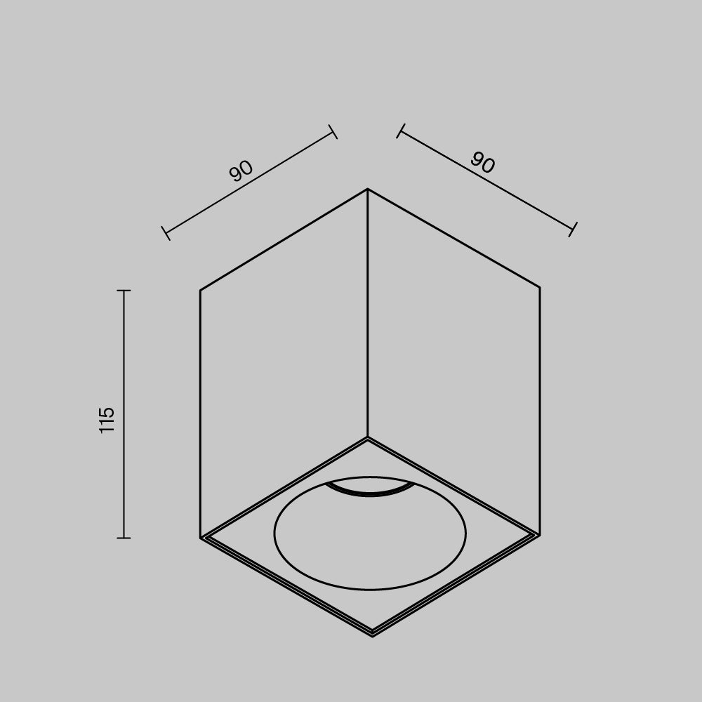 Surface light ULT, MR16, 90x90x115mm, IP65, square, black