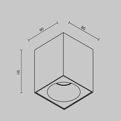 Surface light ULT, MR16, 90x90x115mm, IP65, square, black
