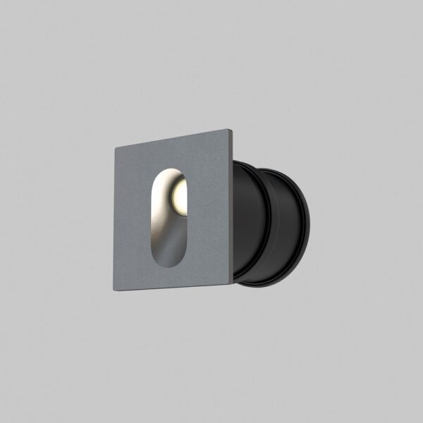 LED stair light ULT 3W, 3000K, 30°, IP54, 70x70mm, grey
