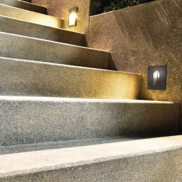 LED stair light ULT 3W, 3000K, 30°, IP54, 70x70mm, grey