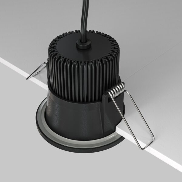 LED recessed light ULT, 6W, 420lm, 3000K, 60°, Ø60x60mm, IP65, black