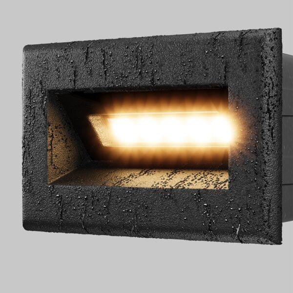 LED stair light ULT 3W, 3000K, IP65, 65°, 65x54x84mm, black