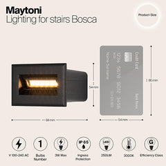 LED stair light ULT 3W, 3000K, IP65, 65°, 65x54x84mm, black