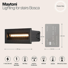 LED stair light ULT 5W, 3000K, 60°, IP65, 65x54x137mm, black
