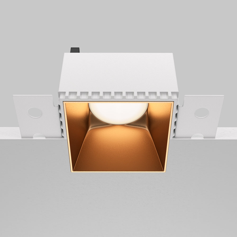 Recessed light ULT, MR16, 75×75(130)x55mm, trimless, square, gold