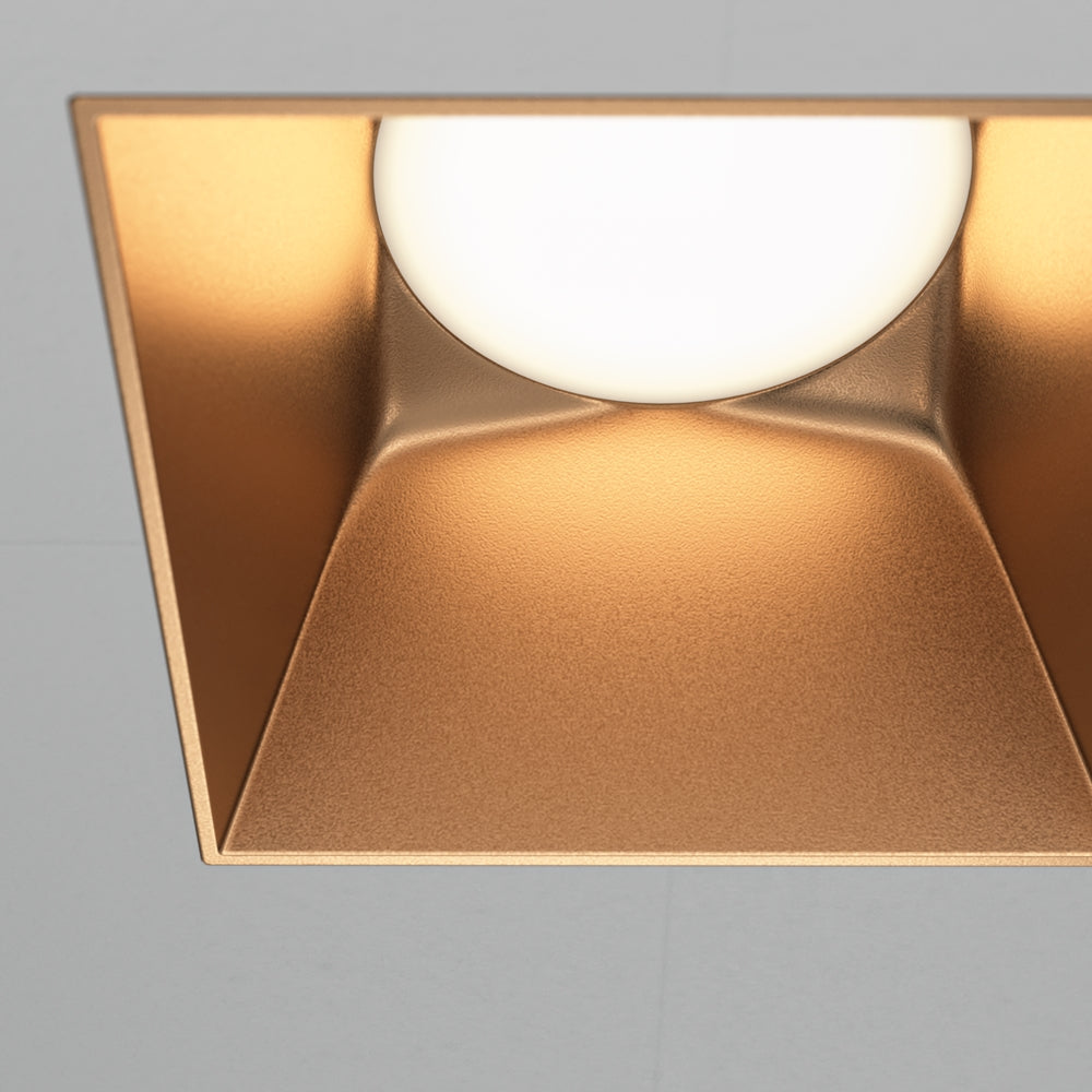 Recessed light ULT, MR16, 75×75(130)x55mm, trimless, square, gold