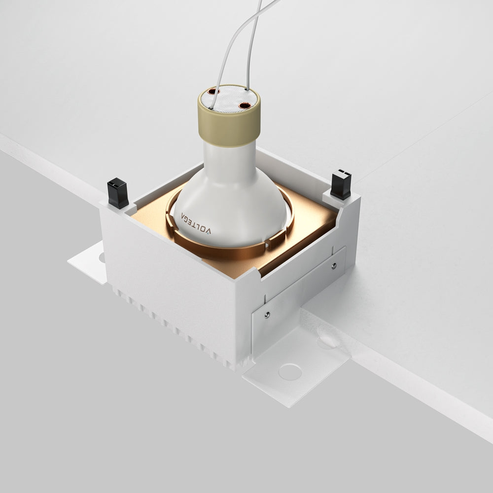 Recessed light ULT, MR16, 75×75(130)x55mm, trimless, square, gold