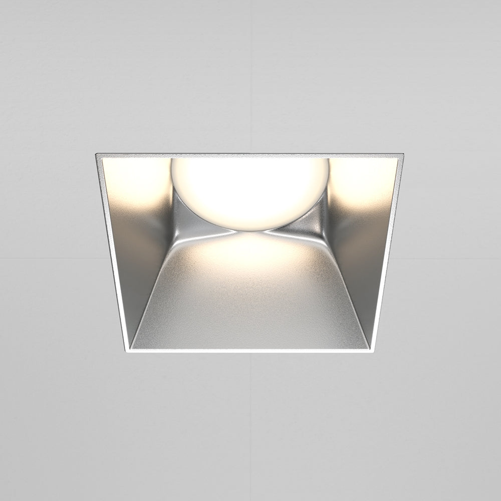 Recessed light ULT, MR16, 75×75(130)x55mm, trimless, square, silver  IN STOCK