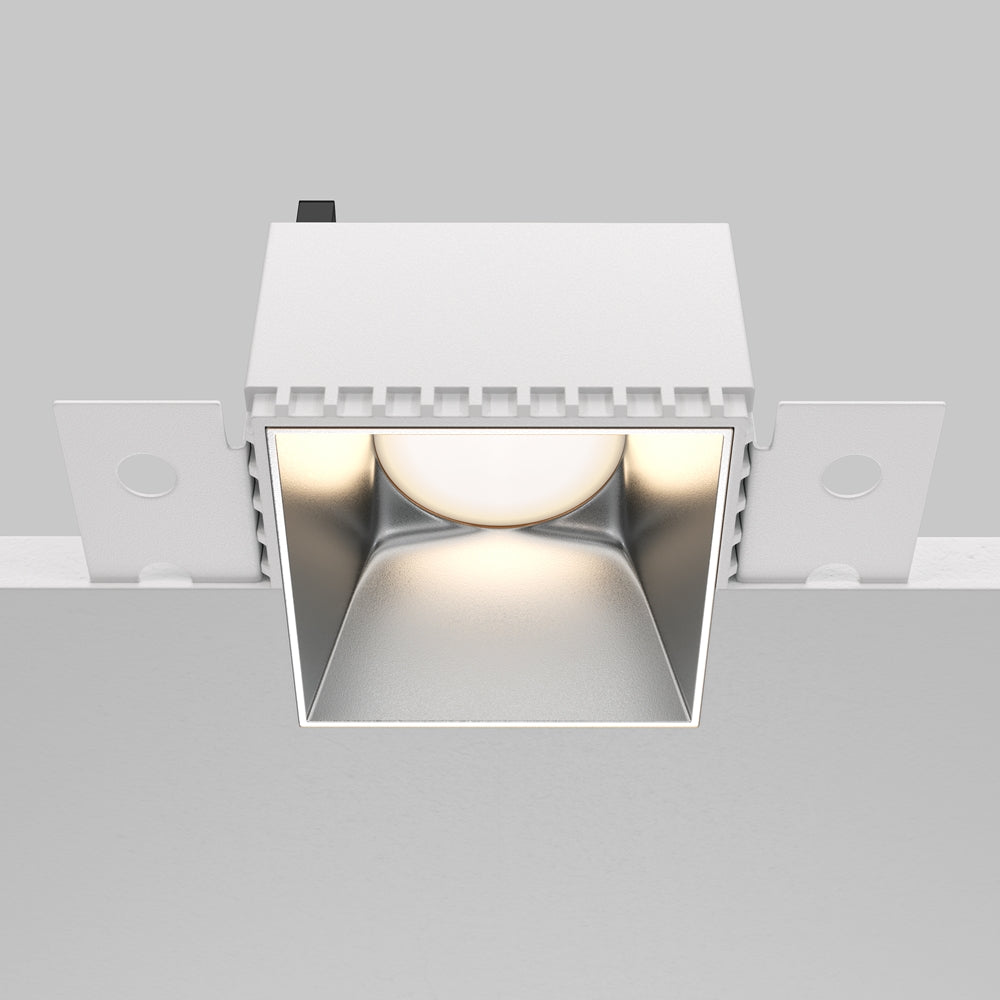 Recessed light ULT, MR16, 75×75(130)x55mm, trimless, square, silver  IN STOCK