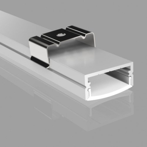 Aluminium profile 3m ULT, surface, 23,5×9,8mm, silver, with cover and end caps