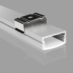 Aluminium profile 3m ULT, surface, 23,5×9,8mm, silver, with cover and end caps