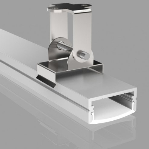 Aluminium profile 3m ULT, surface, 23,5×9,8mm, silver, with cover and end caps