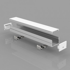 Aluminium profile ULT 3m, surface, 19,3x13mm, silver, with cover and end caps