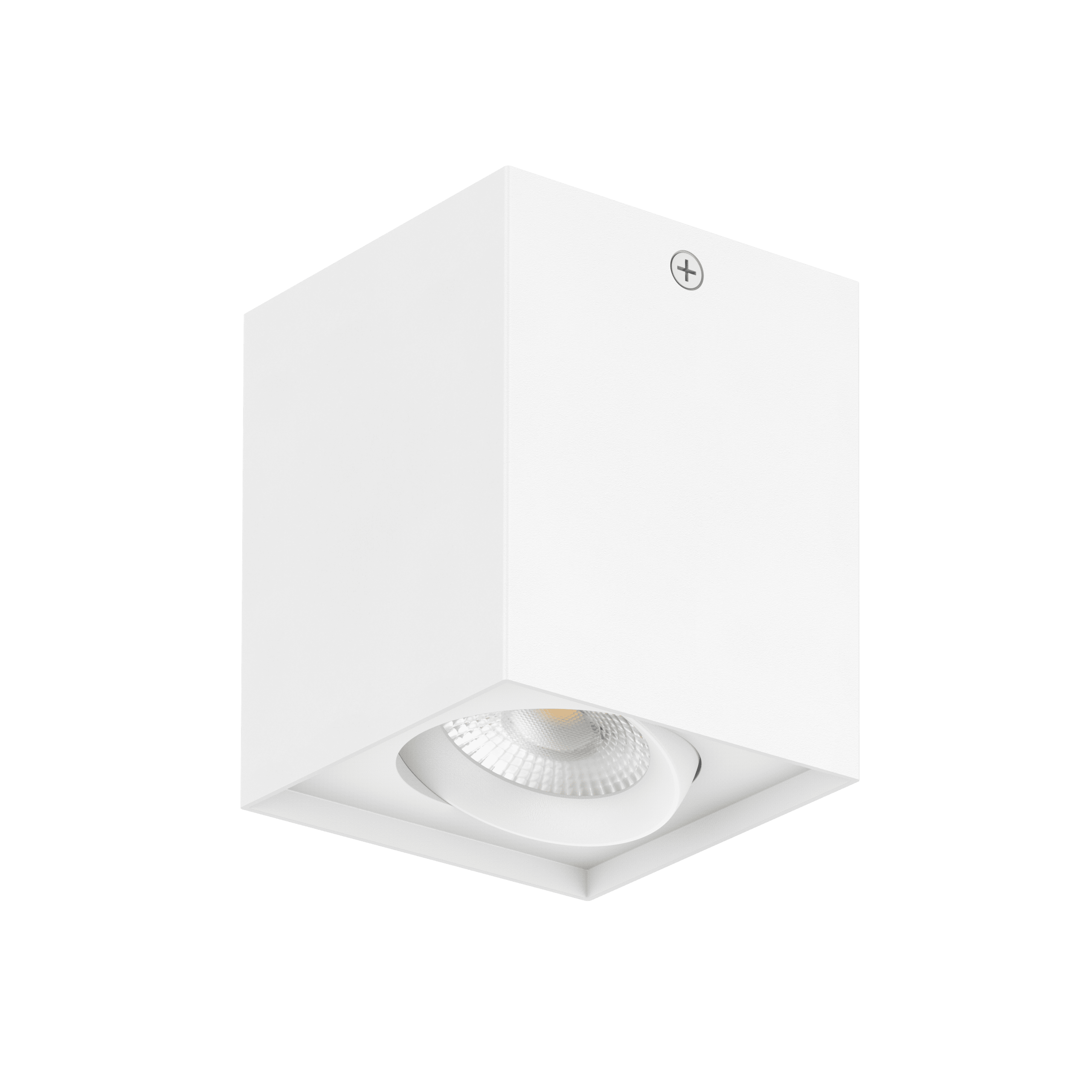 LED Surface light square redirectable ULT series, 10W, 60°, 3000K, Triac DIM, 90x90x108mm, IP54 in front, white