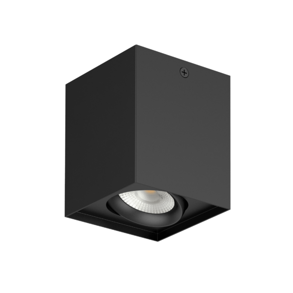 LED Surface light square redirectable ULT series, 10W, 60°, 3000K, Triac DIM, 90x90x108mm, IP54 in front, black