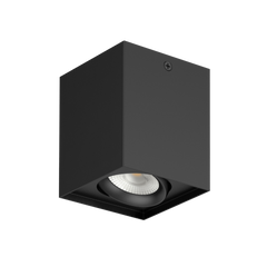 LED Surface light square redirectable ULT series, 10W, 60°, 3000K, Triac DIM, 90x90x108mm, IP54 in front, black