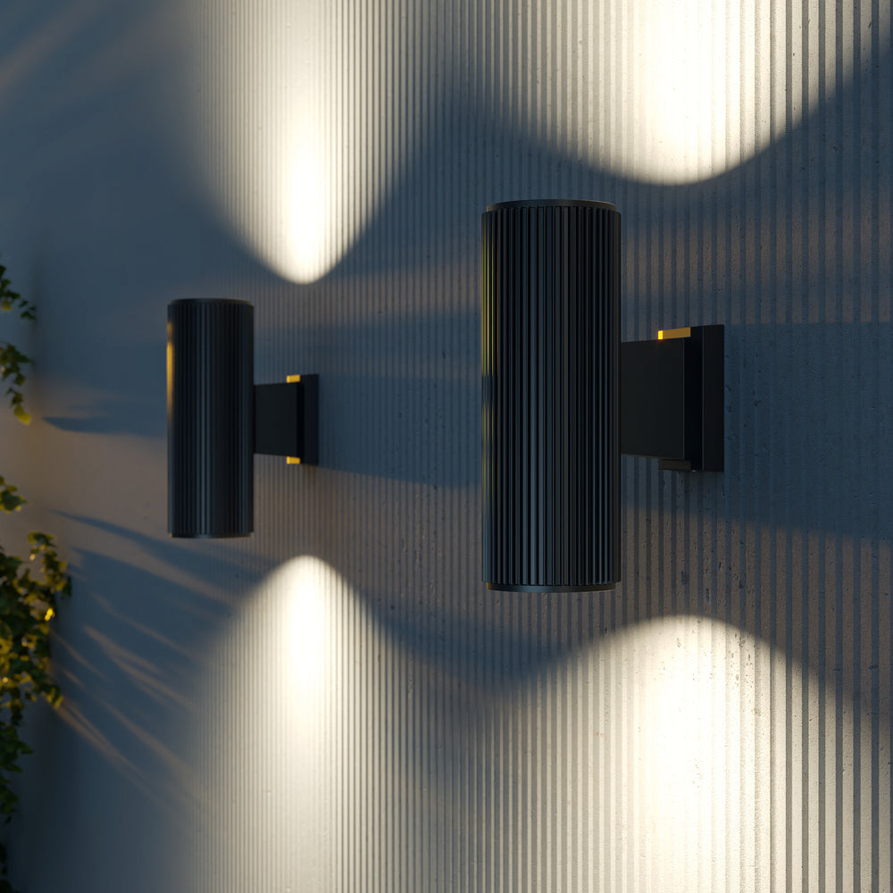 Outdoor wall light ULT E27x2, IP54, Ø95x260mm, black