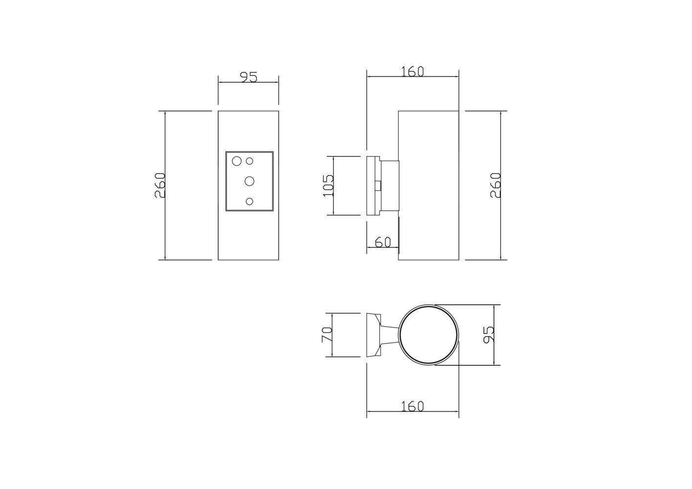 Outdoor wall light RANDO E27x2, IP54, Ø95x260mm, white
