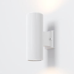 Outdoor wall light RANDO E27x2, IP54, Ø95x260mm, white