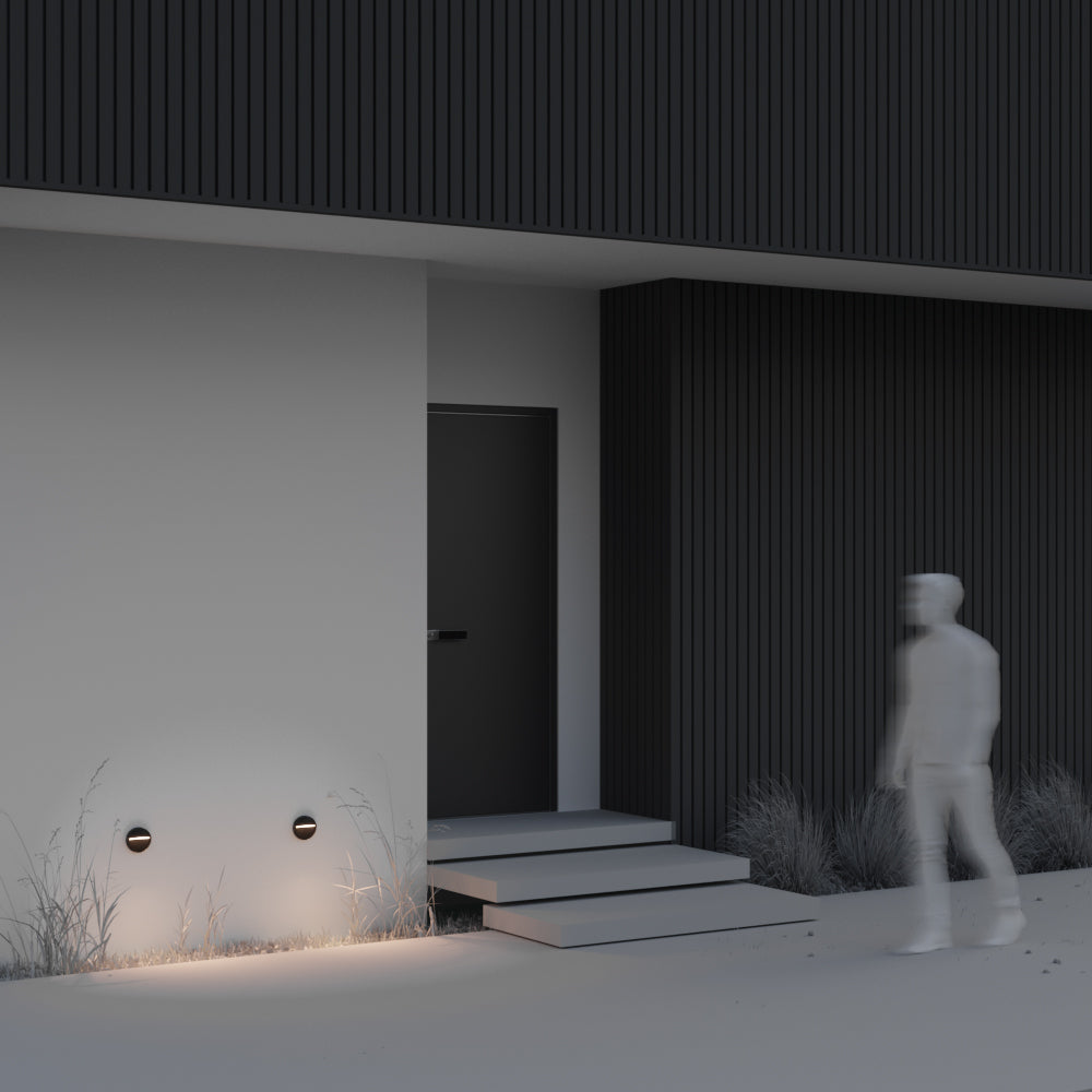 LED stair light ULT 3W, 3000K, 88°, IP54, Ø120x30mm, black