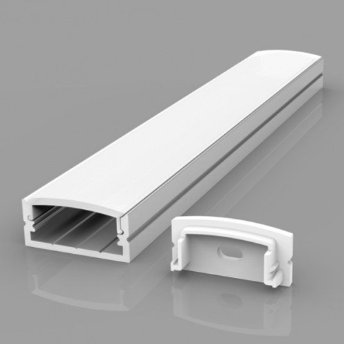 Aluminium profile 3m ULT, surface, 23,5×9,8mm, silver, with cover and end caps