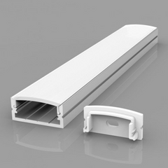 Aluminium profile 3m ULT, surface, 23,5×9,8mm, silver, with cover and end caps