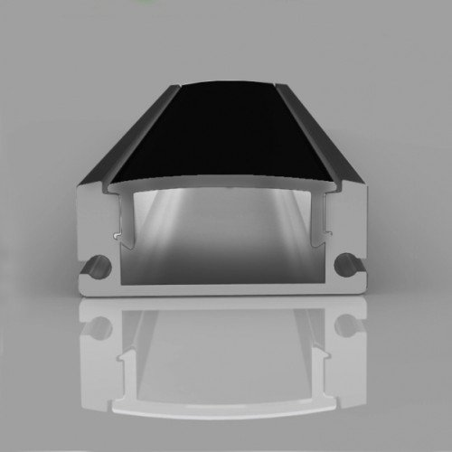 Aluminium profile ULT 3m, surface, 17,4x7mm, black, with black cover and end caps