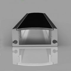 Aluminium profile ULT 3m, surface, 17,4x7mm, black, with black cover and end caps
