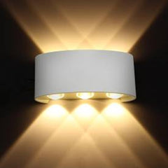 LED outdoor wall light ULT, 6x1W, 120°, 3000K, IP65, white