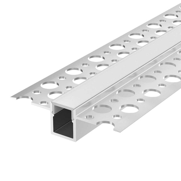 Aluminium profile ULT 3m, recessed, 15x15x56mm, silver, with cover and end caps