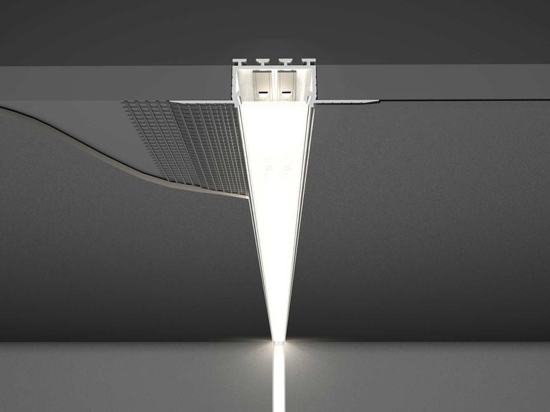 Aluminium profile ULT 3m, recessed, 12,5×13,3×52,5mm, black, with cover and end caps