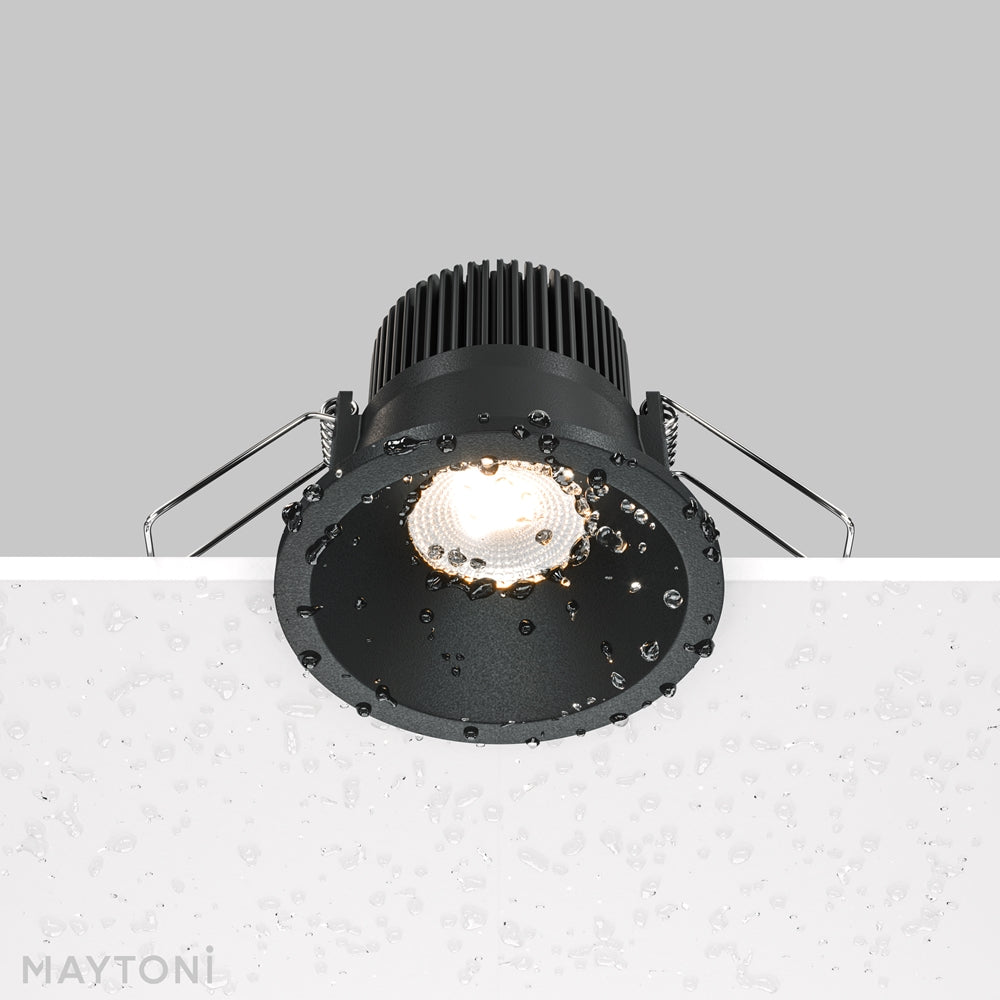 LED recessed light ULT, 12W, 890lm, 3000K, 60°, Ø85x85mm, Triac DIM, IP65, black