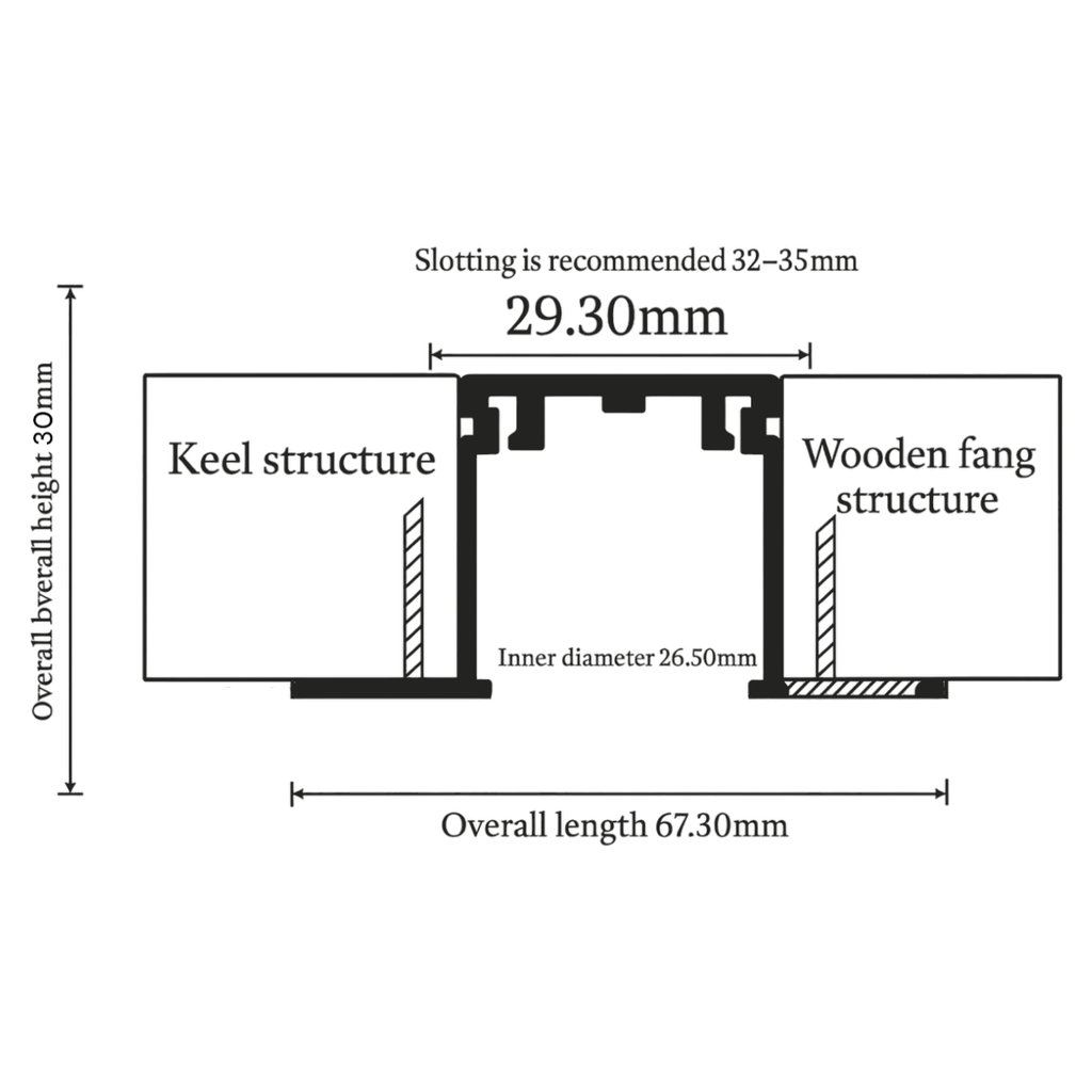 Ultra Slim Magnetic Track Rail Recessed Mounted  2METER