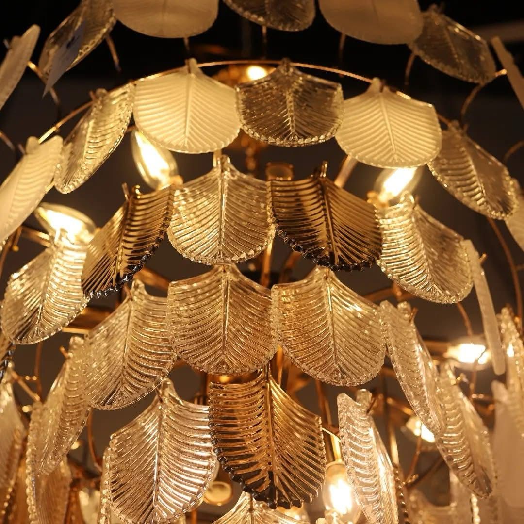 Chandelier 12 bulbs, gold